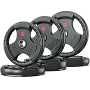 XDDIAS Rubber Weight Plates for Barbell, 2-Inch Olympic Grip Plate for Strength Training, Weightlifting and Bodybuilding in Home & Gym, Solid Cast Iron Weight Plates Pair and Sets