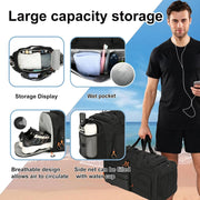 SeaRock Gym Bag for Men & Women, 40L Sports Travel Duffel Bag with Shoe Compartment, 3-In-1 Water Resistant Carry On Weekender Bag for Airplane, Workout Overnight Backpack for Travel, Black