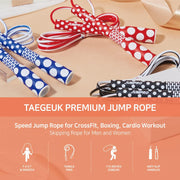 Skipping Jump Rope for Fitness Workout - Light Weight, Adjustable, Tangle Free, Excellent line control for Cardio Boxing, CrossFit, Training Exercise All Ages and Gender ( Special Luxury, KA-220, Made in Korea)