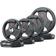 XDDIAS Rubber Weight Plates for Barbell, 2-Inch Olympic Grip Plate for Strength Training, Weightlifting and Bodybuilding in Home & Gym, Solid Cast Iron Weight Plates Pair and Sets