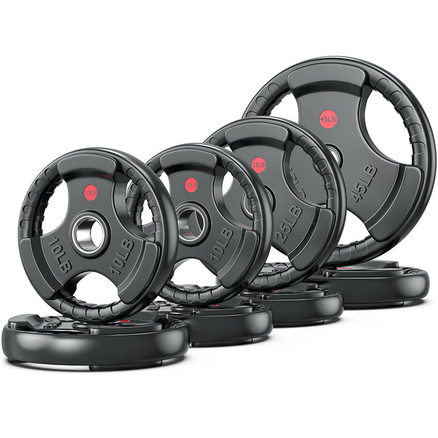 XDDIAS Rubber Weight Plates for Barbell, 2-Inch Olympic Grip Plate for Strength Training, Weightlifting and Bodybuilding in Home & Gym, Solid Cast Iron Weight Plates Pair and Sets