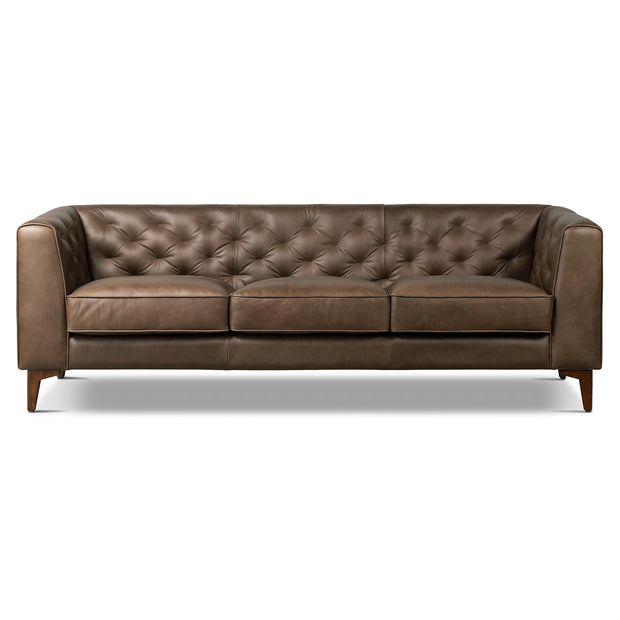 POLY & BARK Essex Sofa in Full-Grain Pure-Aniline Italian Tanned Leather in Cognac Tan