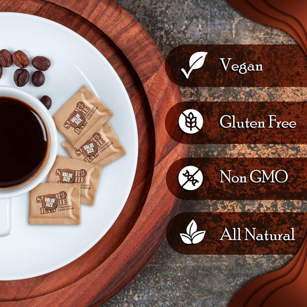 Sugar InThe Raw/Raw Natural Cane Brown Sugar Turbinado, 500 Count, Pack of 1, Natural Sweetener for Drinks and Baking Packets for Home, Office, Coffee, Bar, Gift,Restaurants, & Coffee Stations