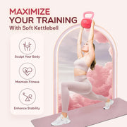 Yes4All Soft Kettlebell, PVC Kettlebells Exercise Weights & Color-Coded Strength Training Kettlebells with 4 Options (5,10,15,20lb), Gentle Hand Weights for Women at Home