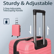 Luggage Set 3 Pieces (20/24/28) -Suitcase Set - Carry on Luggage with Wheels - Check-in Luggage - PC + ABS Durable Suitcase Rotating Silent Wheels Hardside Luggage with Spinner Wheels,3pcs (Pink)