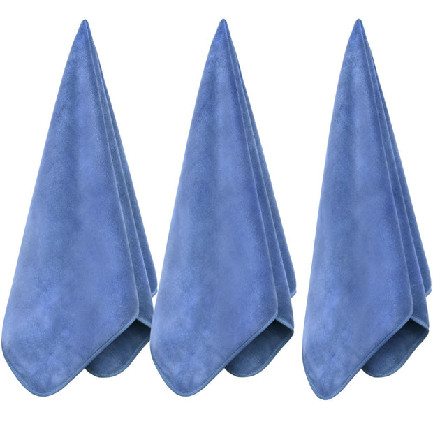 Microfiber Gym Towels Bigger Size Super Soft for Exercise Fitness, Sports, Workout, 380-GSM 15-Inch x 31-Inch Quick-Drying Towels (3 Pack, Grey+Blue+Purple)