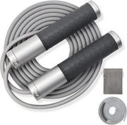 Weighted Jump Rope for Men, Women (1.5LB) - Alloy Steel Handles, Speed Skipping Rope, Gym,Indoor/Outdoor - Fitness, Workout, Boxing - Solid PVC & Cotton Rope