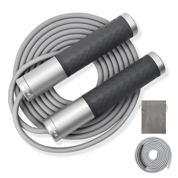 Weighted Jump Rope for Men, Women (1.5LB) - Alloy Steel Handles, Speed Skipping Rope, Gym,Indoor/Outdoor - Fitness, Workout, Boxing - Solid PVC & Cotton Rope