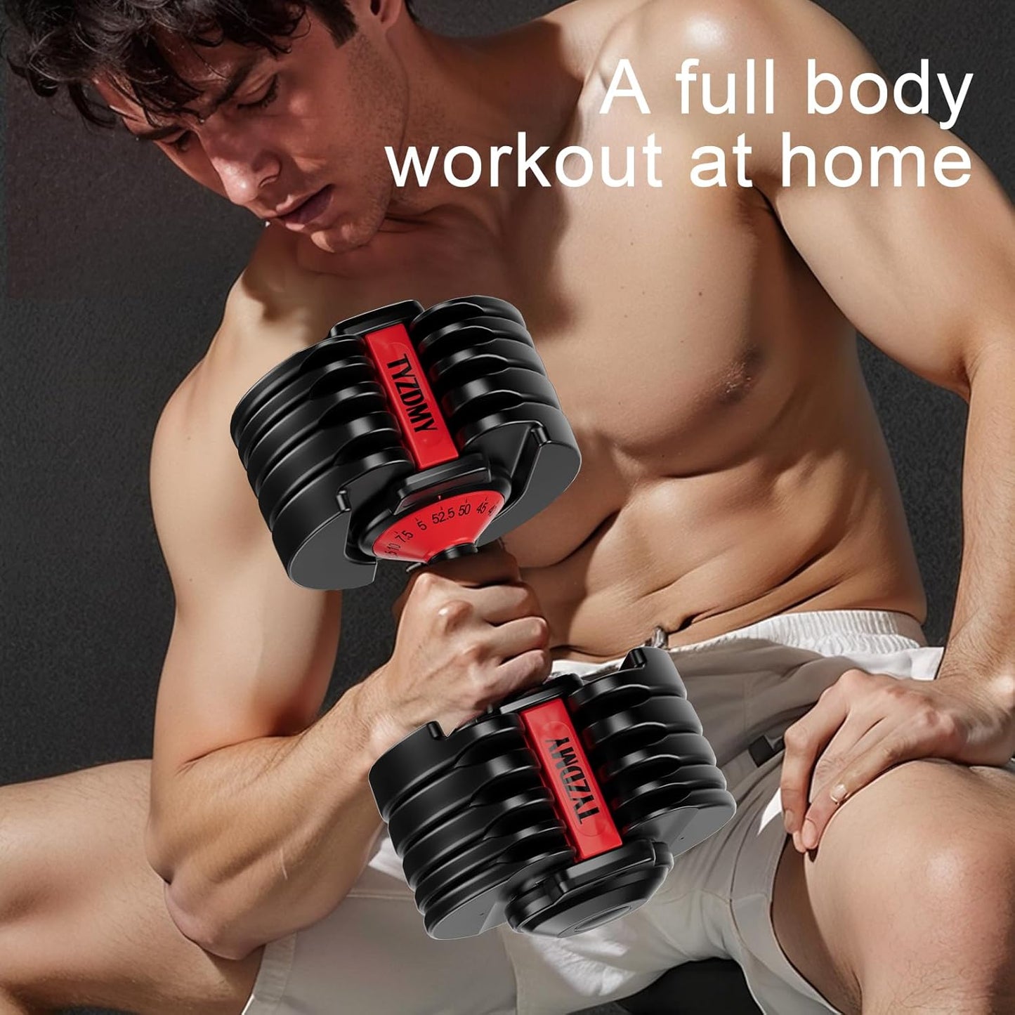 Adjustable Dumbbells Set of 2，Free Weights Dumbbells Set，Adjustable Dumbbell Set，52.5 lbs pair 105 lbs，15 in 1，for Men/Women Gym Equipment for Home Strength Training Equipment