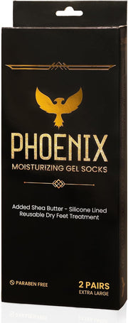Moisturizing Gel Socks for Men - Extra Large - 2 Pairs - with Shea Butter - Paraben Free - Reuseable Moisturizing Socks - Phoenix Foot Peel™