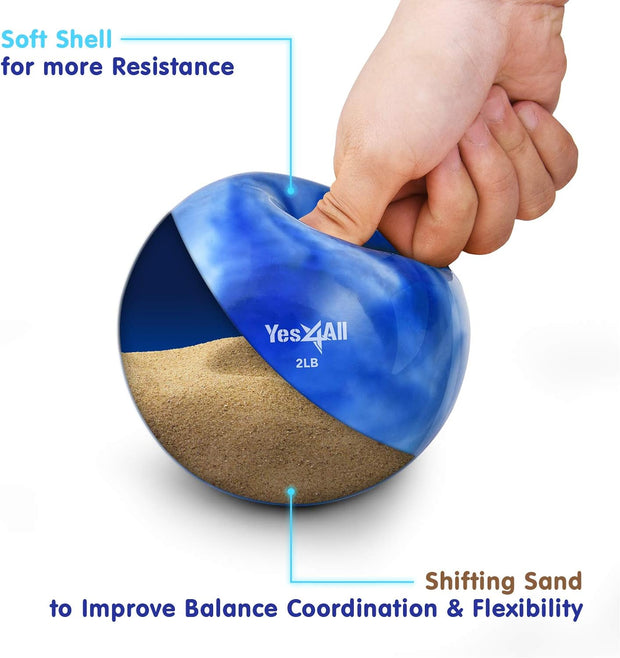 Yes4All Weighted Toning Balls for Exercise, Soft Medicine Balls for Exercise, Pilates, Yoga, Balance, Flexibility, 2-10lbs