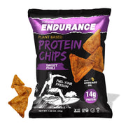 Natural Endurance Protein Chips - Low Carb Chips, High Protein Snack, Vegan Protein with Avocado Oil, 14g Protein Per Bag, Gluten Free, Nacho, BBQ, Chili, Birthday Cake, Original - Variety Pack, 1.38 oz Bags (Pack of 12)