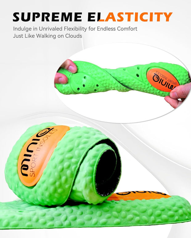 MINIQ Cloud Comfort Insoles for Men & Women - Ultra-Soft Shoe Soles with Memory Foam Cushioning, Arch Support Inserts with Gel Pad for Running, Walking & Boot Shoes