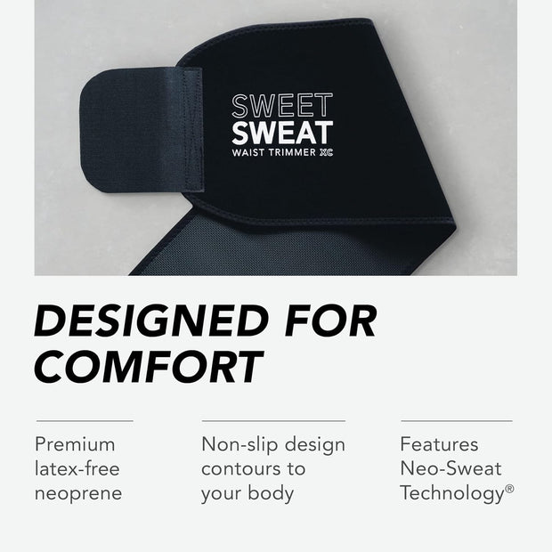Sports Research® Sweet Sweat Waist Trimmer - Premium Sweat Enhancing Fitness Belt for Women & Men - 5 Adjustable Sizes