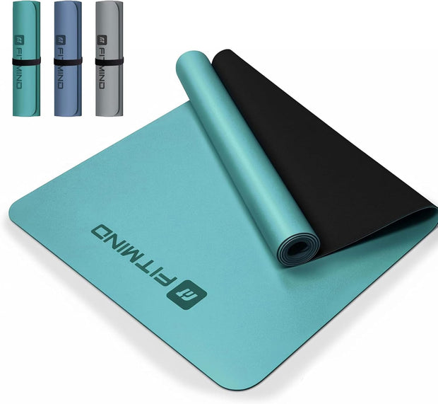 Professional PU Rubber Yoga Mat, Double-Sided Non Slip Sweat Resistant Exercise Mat for Men Women, Comfortable Extra Long & Wide for Yoga, Pilates, Fitness, Home Gym, 72"×26.8"×0.18"(4.5mm)Thick