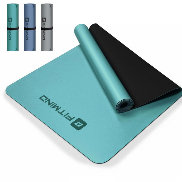 Professional PU Rubber Yoga Mat, Double-Sided Non Slip Sweat Resistant Exercise Mat for Men Women, Comfortable Extra Long & Wide for Yoga, Pilates, Fitness, Home Gym, 72"×26.8"×0.18"(4.5mm)Thick