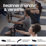 Premium Pilates Ring Fitness Circle - Lightweight Durable Foam Padded Handles, Flexible Resistance Exercise Equipment for Toning Arms, Thighs, Legs & Core