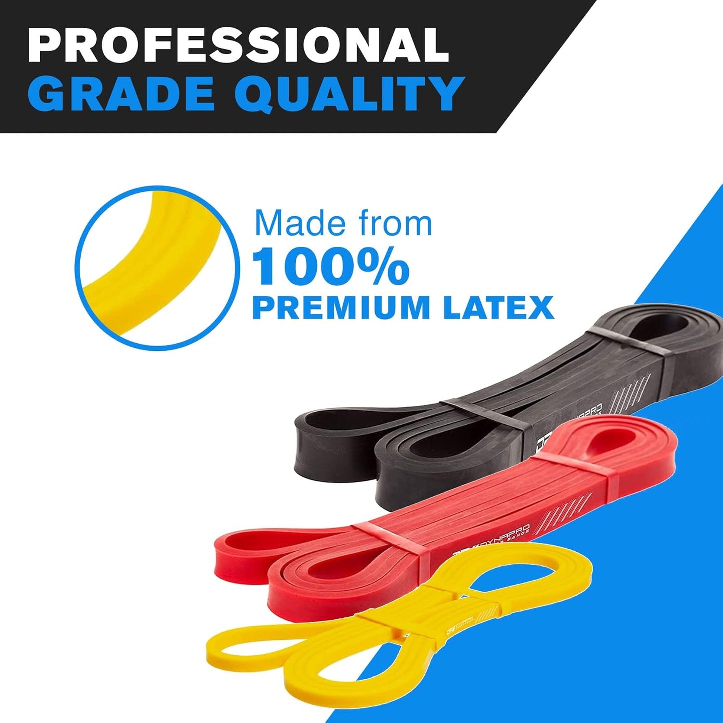 DYNAPRO Power Resistance Bands - Assisted Pull Up, Resistance & Stretch Bands for Powerlifting