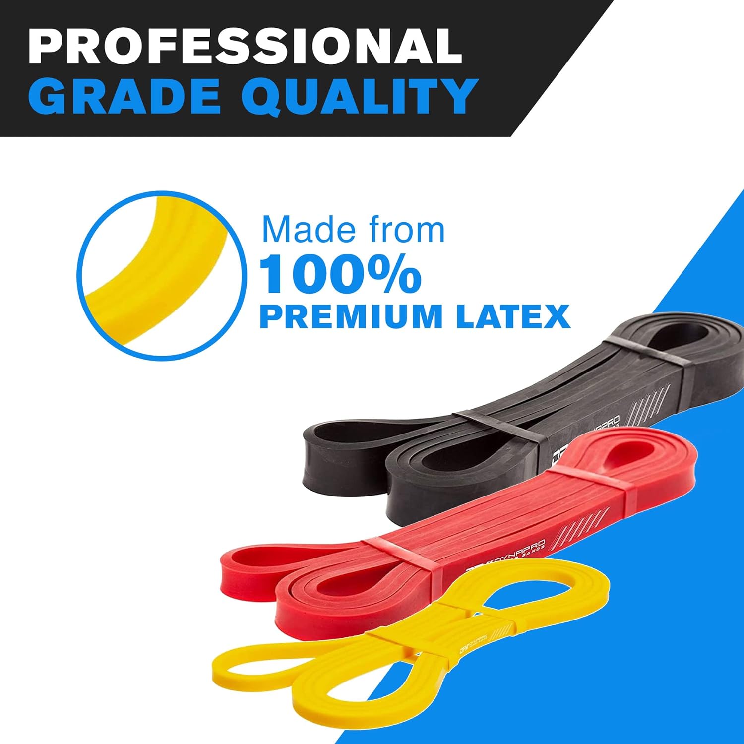 DYNAPRO Power Resistance Bands - Assisted Pull Up, Resistance & Stretch Bands for Powerlifting