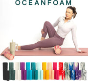 Oceanfoam Tidal Roller - Natural - Muscle Massage Foam Roller for Back Pain & Stretching - Firm and Ergonomic Wide Wave Textured - Yoga, Athletics, & Wellness - Full Size, 20" x 5"
