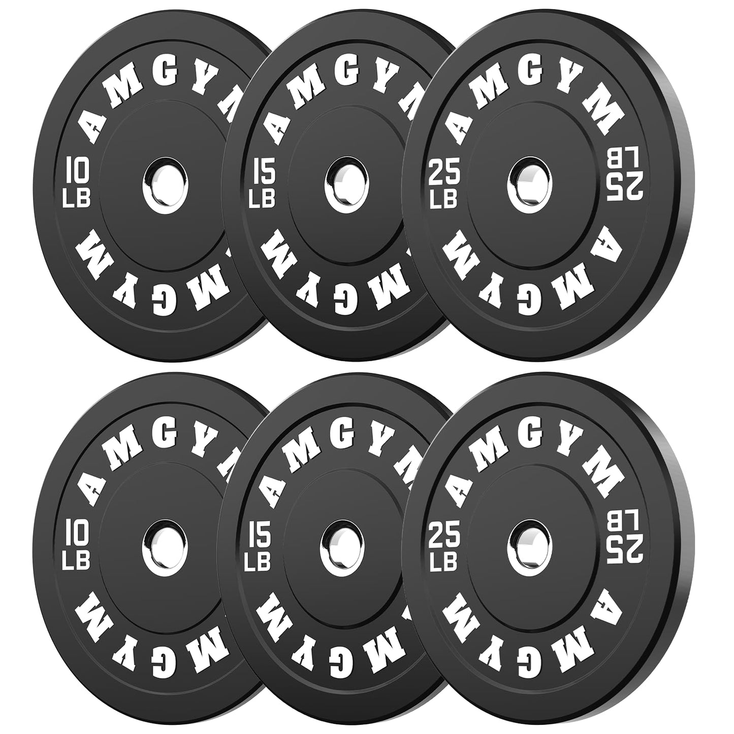 2 Inch Bumper Plates，10-500lbs，Barbell Rubber Olympic Weight Plates Set for Home Gym, Strength Training & Weight Lifting, Multiple Options Colors
