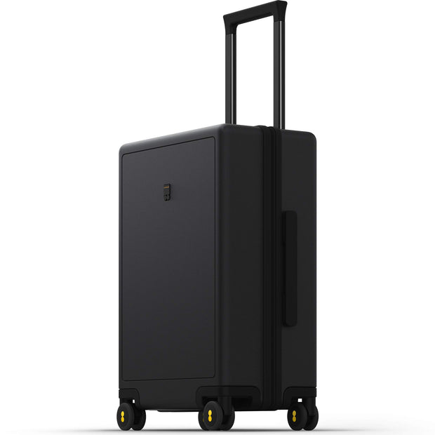 LEVEL8 Trunk Luggages, Large Suitcase 28 Inch Luggage with Spinner Wheels, Luminous Textured Checked Lightweight Hard Shell with Tsa Lock, Black
