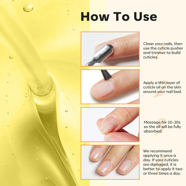 modelones Cuticle Oil for Nails, Natural Nail Oil for Growth and Strength Damaged Nails Vitamin E Revitalizing Essential Nail Oils Cuticle Care 15ml