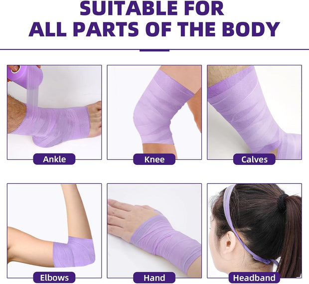 OK TAPE Pre Wrap Tape (4-Rolls) - Athletic Foam Underwrap for Sports, Protect for Ankles Wrists Hands and Knees, 2.75 Inches x 30 Yards - Black/Pink/Beige/White