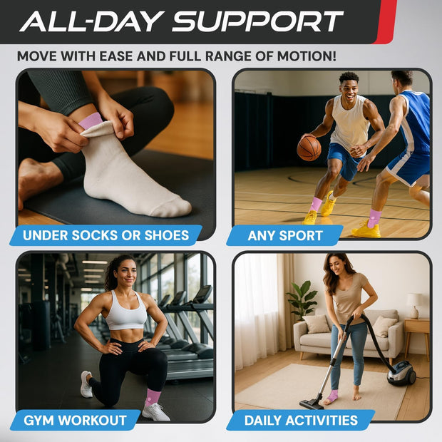 Sleeve Stars Ankle Brace for Women & Men, Ankle Wrap for Sprain, Compression Sleeve for Plantar Fasciitis Relief, Easy Customizable Support: w/ Removable Strap (Single/M:10"-12"/Black)