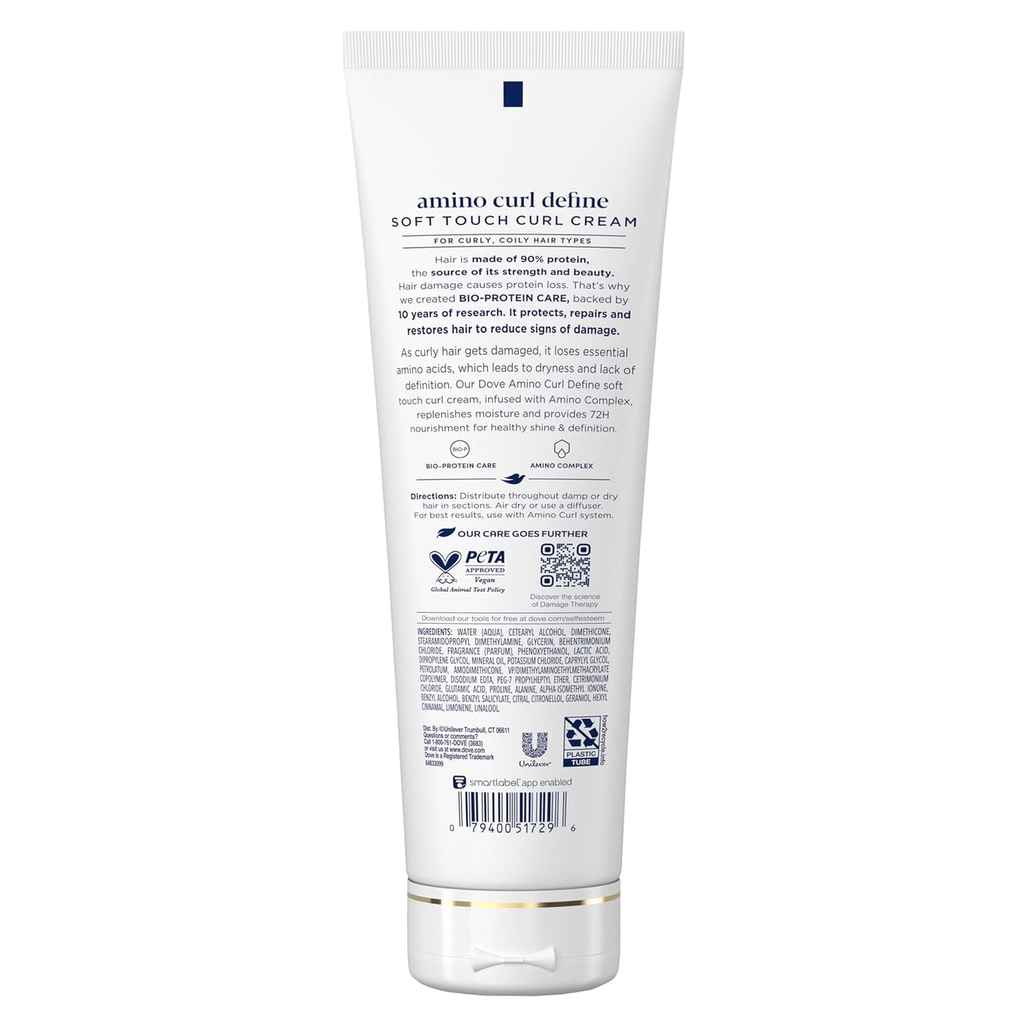 Dove Curl Cream Amino Curl for Curly, Coily Hair with Bio-Protein Care Technology + Amino Complex 8 Fl Oz