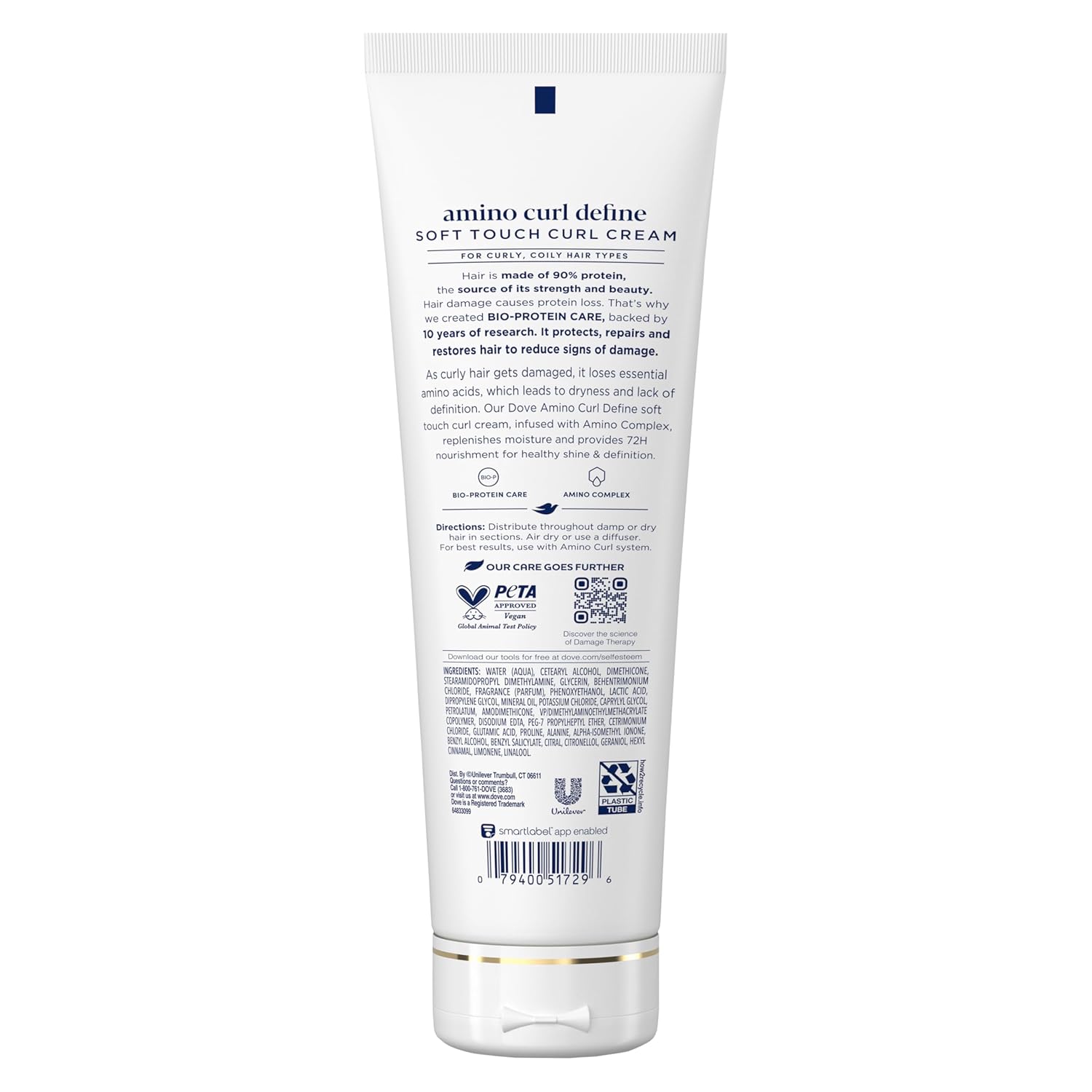 Dove Curl Cream Amino Curl for Curly, Coily Hair with Bio-Protein Care Technology + Amino Complex 8 Fl Oz