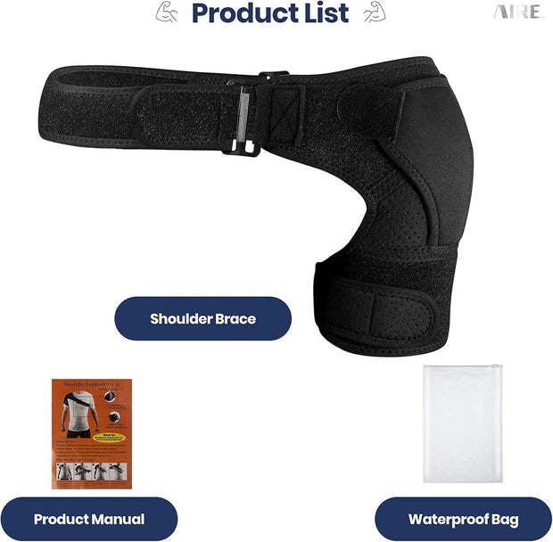 Shoulder Brace for Women and Men Recovery Shoulder. Adjustable Shoulder Support for Rotator Cuff, AC Joint Pain Relief, Shoulder Injuries. Perfect Fit Shoulder Compression Sleeve (One Size Regular)