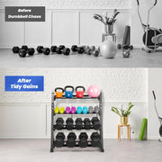 LIONSCOOL Adjustable 4-Tier Dumbbell Rack Stand - Heavy Duty 1000LBS Weight Storage for Dumbbells, Kettlebells | Home Gym Equipment Organizer