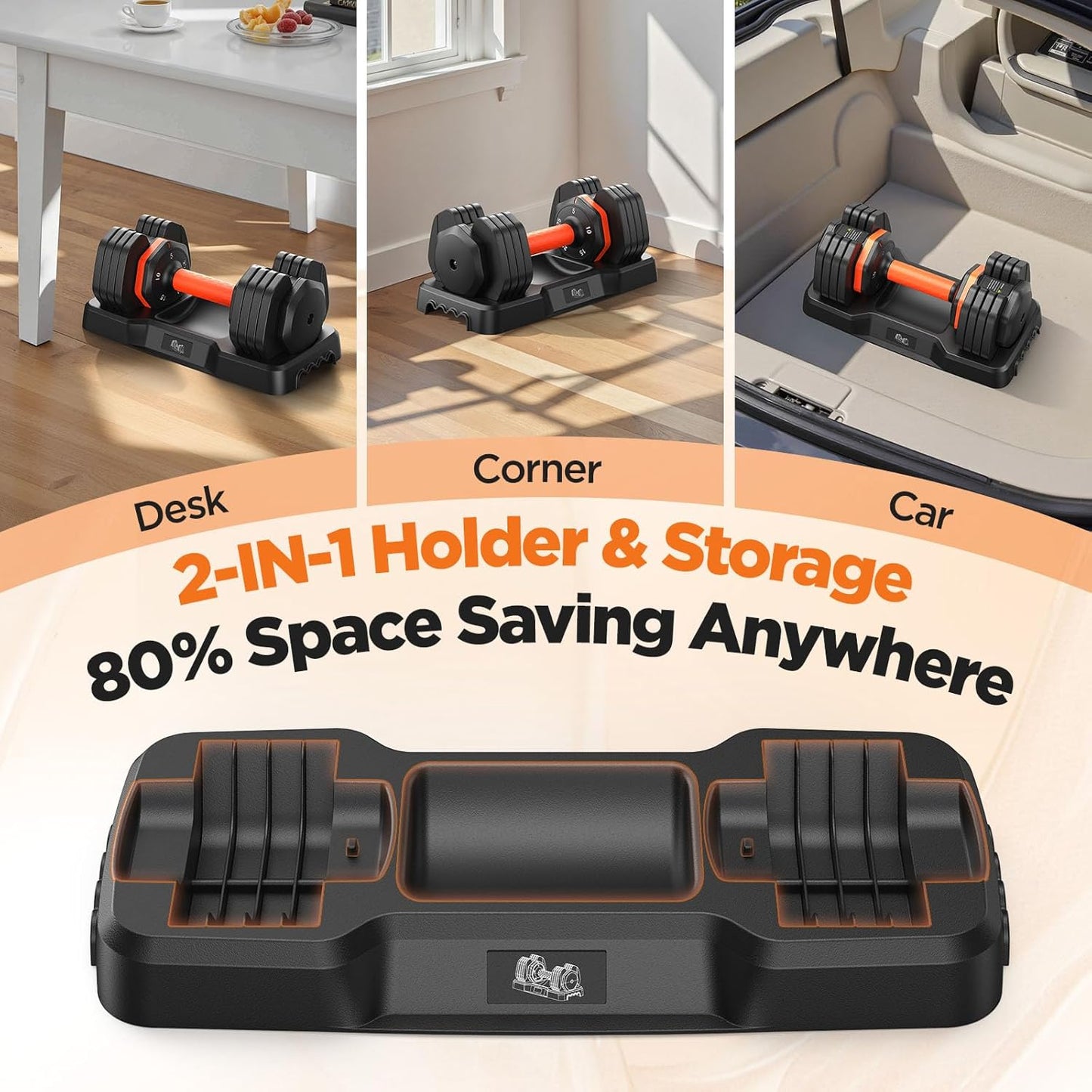 2025 Updated Adjustable Dumbbell Set of 2, 110lbs/50lbs Weights Dumbbell Set with Storage Box, 25lbs/55lbs Adjustable Weights with Anti-slip Silicone Grip, Weight Set For Home Gym Suit both Men and Women
