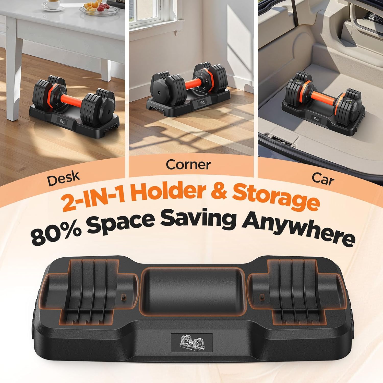 2025 Updated Adjustable Dumbbell Set of 2, 110lbs/50lbs Weights Dumbbell Set with Storage Box, 25lbs/55lbs Adjustable Weights with Anti-slip Silicone Grip, Weight Set For Home Gym Suit both Men and Women