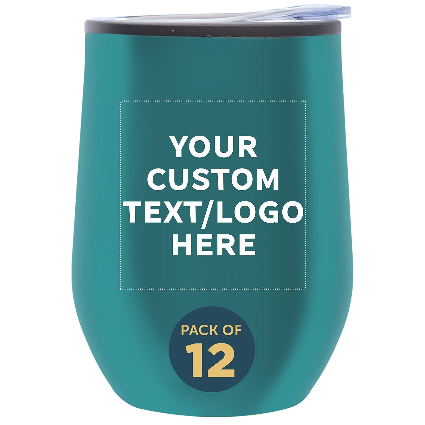 Custom Stemless Wine Tumblers 12 oz. Set of 6, Personalized Bulk Pack - Insulated, Perfect for Wine, Cocktails, Other Hot & Cold Beverages - Silver