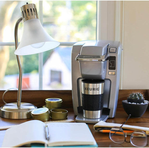 Keurig Stainless Steel Insulated Coffee Travel Mug, Fits Under Any Keurig K-Cup Pod Coffee Maker, 12 Oz, Stainless Steel