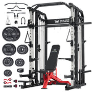 Major Fitness Drone2 Smith△ Machine – All-in-One Home Gym Squat Rack with Weight Bar, Dual LAT Pull-Down Systems & Cable Crossover Machine for Full-Body Workouts