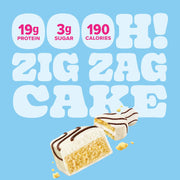 Pure Protein Zig Zag Cake Protein Bars – 19g Protein, 3g Sugar, 190 Calories (4 count) Low Sugar* High Protein Snack - Gluten Free - Perfect for a Healthy Snack.