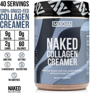 Naked Collagen Mocha Coffee Creamer - Collagen Creamer For Coffee - Dairy-Free, Gluten-Free, GMO-Free - Support Hair, Skin, and Nails - 40 Servings