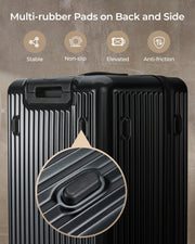 Trunk Luggage, 28 Inch Checked Luggage with Spinner Wheels, Lightweight PC Hard Shell Large Suitcase with TSA Lock, Removable Dividers (Black, 1PC)