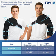 REVIX Arm Ice Pack Wrap for Pitchers – Shoulder and Elbow Ice Pack Reusable Cold Therapy Wrap for Baseball Pitcher Arm Recovery, Adjustable Compression Sleeve for Post-Workout Muscle Relief