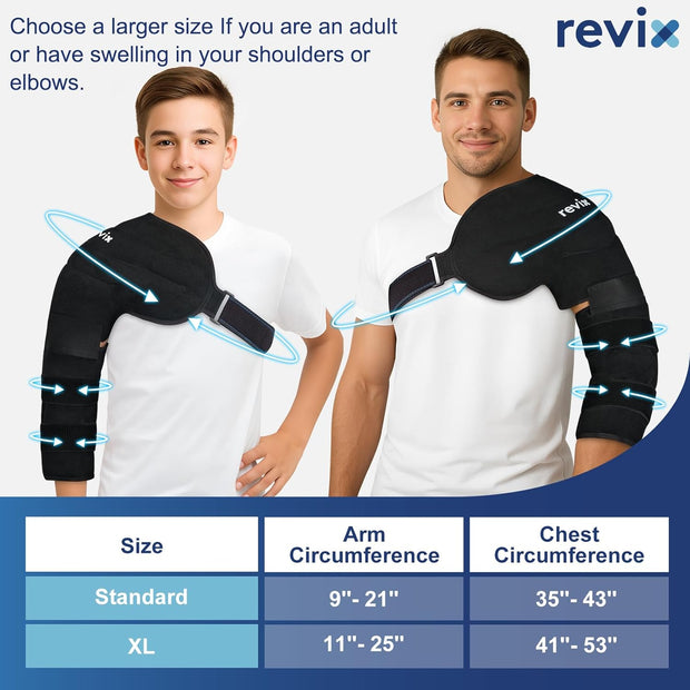 REVIX Arm Ice Pack Wrap for Pitchers – Shoulder and Elbow Ice Pack Reusable Cold Therapy Wrap for Baseball Pitcher Arm Recovery, Adjustable Compression Sleeve for Post-Workout Muscle Relief