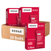 RXBAR Protein Bars, 12g Protein, Gluten Free Snacks, Strawberry, 22oz Box (12 Bars)
