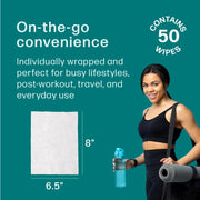 Refresh Deodorant Wipes - A Fresh Start When You’re On the Go - Aluminum, Paraben, and Sulfate Free - Variety Pack (Mint, Rose, and Cucumber) - 50 Individually Wrapped Wipes