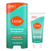 Lume Whole Body Deodorant - Invisible Cream Mini + Solid Stick Bundle - 72 Hour Odor Control - Aluminum & Baking Soda Free, Skin Loving (Lavender Sage)