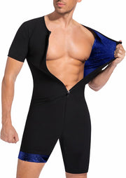 Sauna Suit for Men 3 in 1 Slimming Full Body Sauna Jumpsuit Mens Waist Trainer for Workout