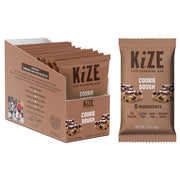 KiZE Energy Bars - Chocolate Chip Cookie - 20 Count - Almond-Butter-Based, Gluten Free, Dairy Free, Non-GMO, and High Protein Meal Replacement Energy Bars, Clean and Simple Food Ingredients - 10g High Protein Snacks (20 Count)