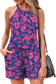 Rapbin 2 Piece Short Sets for Women Casual Vacation Summer Outfits Sleeveless Halter Tops Loose Fit