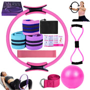 Pilates Essentials Kit for Women, Better Me Pilates Kit for Home Workouts, Pilates Rings Booty Bands for Working Out Glutes Yoga Ball 25cm Figure 8 Resistance Band Yoga Bands for Stretching